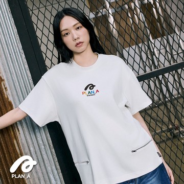 STAYREAL  PLAN A未來有你拉鍊寬版T - 白