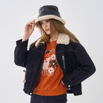 CLL巧玲瓏 街頭仿牛仔翻領羽絨外套 5367414