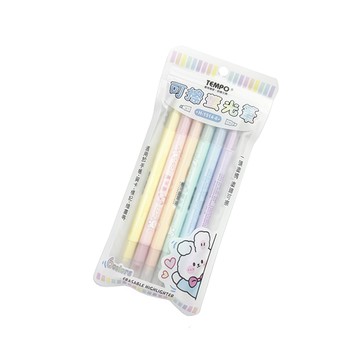 TEMPO 節奏 H-1514-6 可擦拭螢光筆6色組