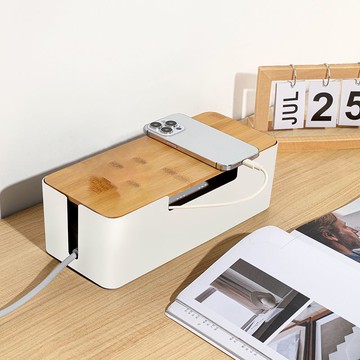 插排插座收納盒線板電源線數據線充電器電線神器竹桌面集線器遮擋 pb6161