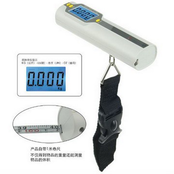 多功能皮尺+數位藍光電子掛帶秤