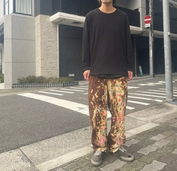 燈芯絨塗鴉褲