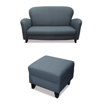 ASSARI-貓可愛雙人耐刮貓抓皮沙發(含腳椅)米色