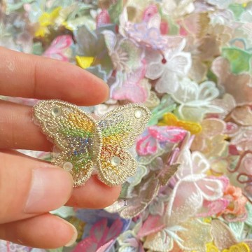 臺灣熱賣🔥🔥歐根紗 蕾絲花朵 刺繡布貼 衣服 蚊帳 破洞 修補 百搭 蝴蝶裝飾 DIY 補丁花