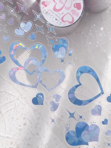 Twinkle Hearts PET 膠帶 - 局部裁切 (Kiss Cut)