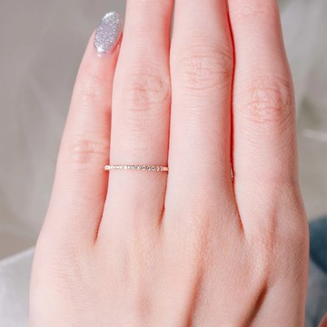 Haute｜玫瑰金經典排鑽 18K 細線戒