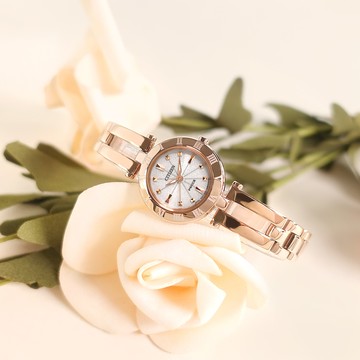 CITIZEN 星辰表 / NA15-1573C / WICCA 太陽能 不鏽鋼手錶 珠光白x鍍玫瑰金 24mm