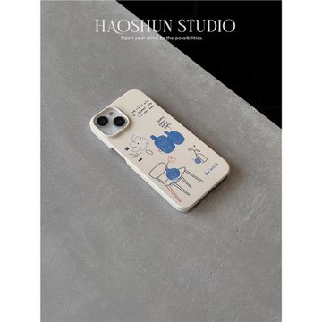 藍色瓶子適用于三星S24Ultra磨砂菲林硬殼S25+小眾S21Ultra半包s22手機殼S21/s23ultra三星s24+創意保護套