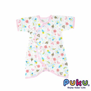 任-PUKU藍色企鵝 印花紗布蝴蝶裝60cm(粉色)