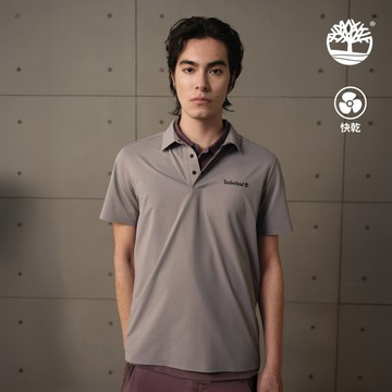 Timberland 中性灰色快乾短袖Polo衫|A5NXGEOM