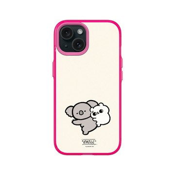 iPhone 15 Clear 粉漾桃 - 爽爽貓 Song Song Meow by SECOND - 爽爽貓與無尾熊