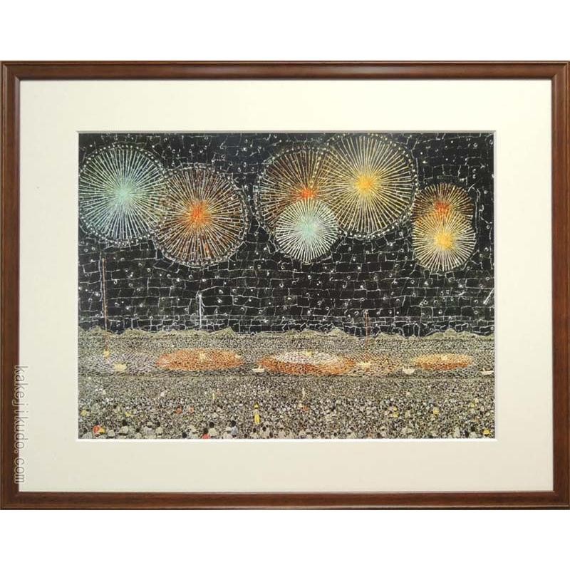 山下清「長岡の花火」油彩 F6号 肉筆 サインあり