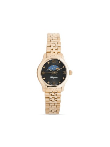 Salvatore Ferragamo Watches - Moon Phase 28mm - women - glass/stainless steel - One Size - Gold