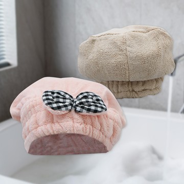 卡哇伊雪絨吸水護髮帽