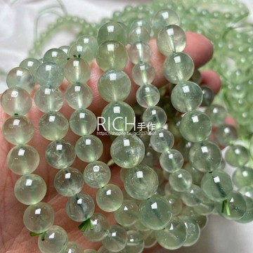 【Rich手作】高品7A 葡萄石 水晶 手鍊 手串 手珠 圓珠 現貨在台 綠色水晶