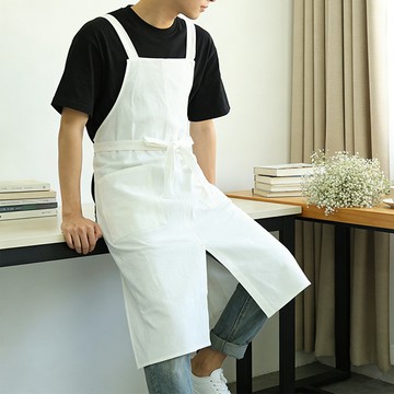 極簡開叉棉麻工作圍裙