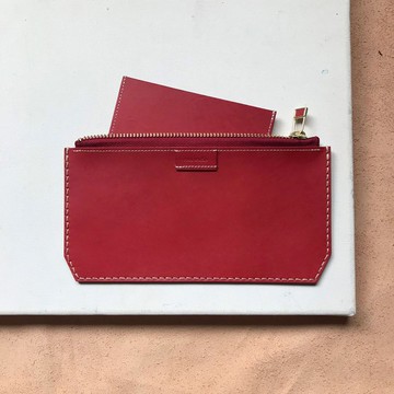 萬用長夾_活動零錢層_珊瑚紅