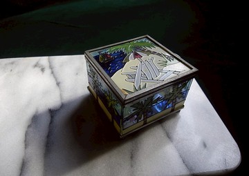 【老時光 OLD-TIME】早期台灣製彩色玻璃珠寶盒