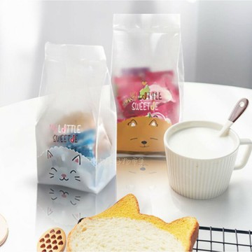 【嚴選&現貨】7*15/8*23cm 50入白色 貓咪/ 蕾絲 半透明曲奇袋 點心袋 餅乾袋 糖果袋 手工皂袋 包裝袋