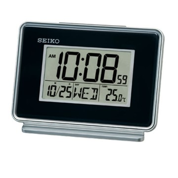 seiko SK037 精工鐘 (QHL068K) 多功能雙鬧鐘長方形電子鬧鐘(黑)/9*12.7*5.8 cm｜樂天領券現折★全館特惠中★指定刷卡回饋10%