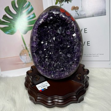 美 收藏級必買！頂級烏拉圭 紫水晶恐龍蛋晶洞ESPa++✨134號2.88kg❤️帝王紫 口寬洞深 紫晶洞 A1643