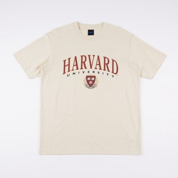 NCAA 短T 米色 哈佛 LOGO 落肩 棉T 短袖 中性 7325800731