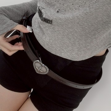 【Aa.chic】做舊復古金屬愛心皮帶(兩色).配件/皮帶/復古/金屬/愛心/時髦/搭配/實拍【C031160】