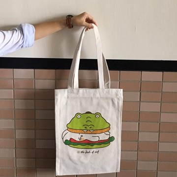 費許龍啃兔堡 插畫帆布包 帆布袋 布包 可肩背 D0008