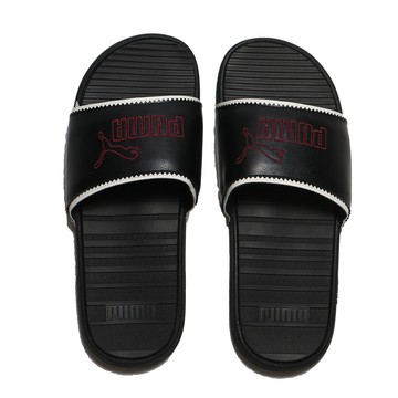 PUMA 拖鞋 COOL CAT FC 黑 皮革 鋸齒邊 男 38672302