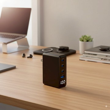 3C1A極速100W GaN氮化鎵數顯四孔快充充電器(PD3.0+QC4.0)