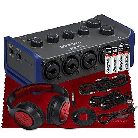 Zoom AMS-44 4x2 USB Audio Interface Bundle for Music and Streaming w  SR360 Over-Ear Dynamic Headphones   two TRS Cable   two Pro Audio XLR 並行輸入品