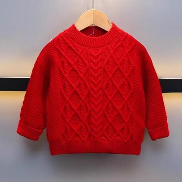 寶寶毛衣秋季男女童秋冬裝麻花針織上衣2025新款小兒童圓領線衣潮