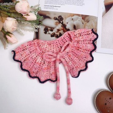 高清視頻小愛心ins熱款兒童假領寶寶毛線手工棒針diy編織材料包