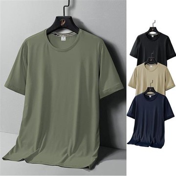 【米蘭精品】現貨+預購 男涼感上衣短袖上衣T恤冰絲網眼速乾透氣薄款純色休閒夏季-男裝7色74lg2