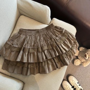 女童白色短裙秋冬款兒童蓬蓬半身裙2025新款小女孩蛋糕裙子寶寶裙