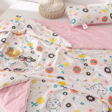 BELLE VIE 法式滾邊精梳純棉四季被 - 表布100%棉  150 x 200cm  晚安心語