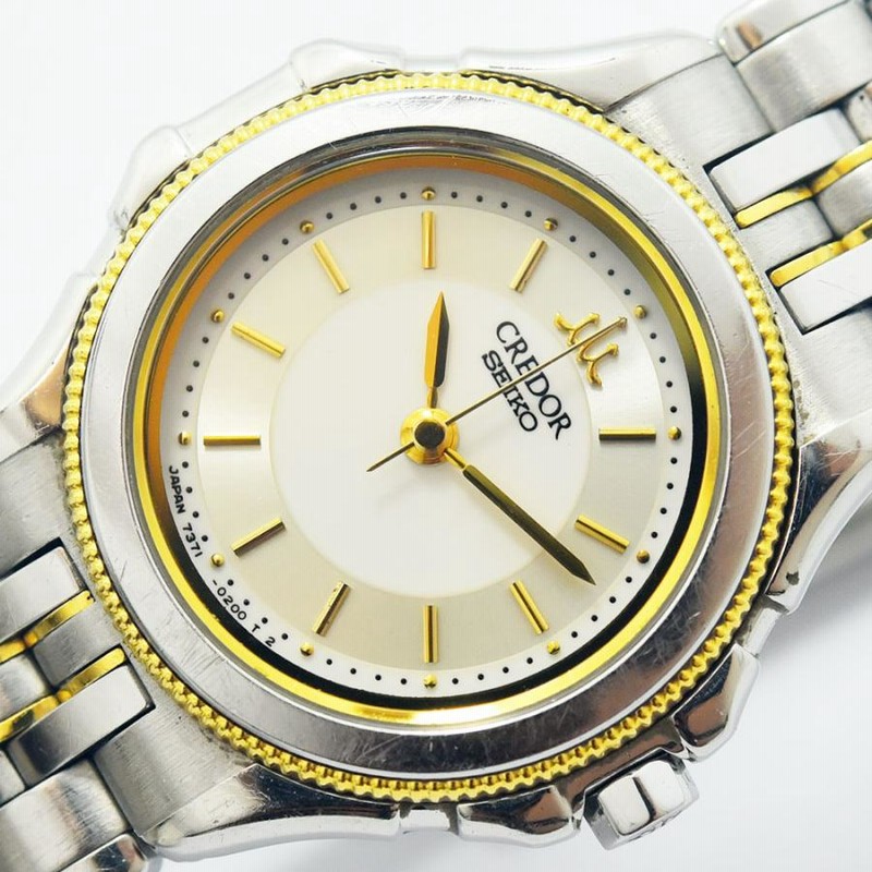 セイコー 中古 レディース SEIKO クレドール CREDOR 7371-0120 クォーツ SS ステンレススチール 18KT ホワイト |  LINEショッピング