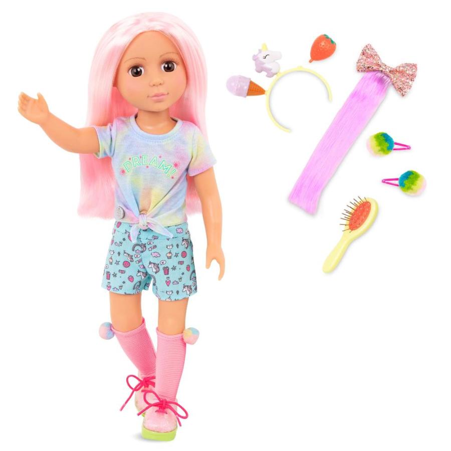 Glitter Girls Nixie 14 inch Doll Wearing Colored Outfit with Hair