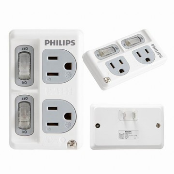 PHILIPS CHP3020W 2開2插電腦壁插