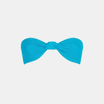 MC2 Saint Barth Woman Dust Blue Crinkle Bandeau Top With Knot