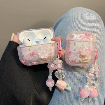 小紅書爆款🔥ins少女心粉色花朵蝴蝶 適用Airpods Pro 蘋果保護套 airpods4 耳機殼1/2/3耳機套