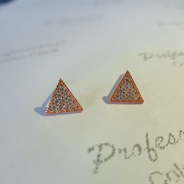 925純銀耳環鋯石耳釘-三角形幾何簡約百搭女飾品3色73zw58【獨家進口】【米蘭精品】