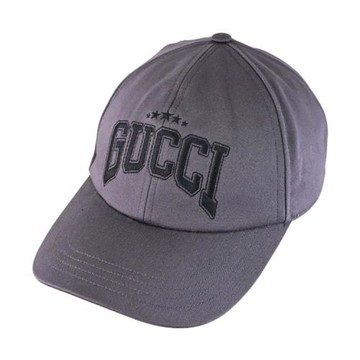 GUCCI 817455 學院風美式LOGO棉質遮陽帽/棒球帽.深灰