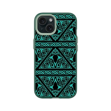 iPhone 15 Clear 憂墨綠 - Assassin's Creed - Valhalla - Crest Pattern