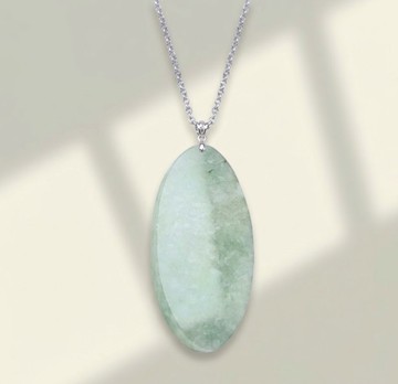 【願‧平安】冰綠翡翠無事牌項鍊 18K金| 天然緬甸玉翡翠A貨|送禮