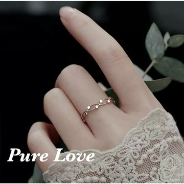 Pure Love樂芙 /正韓 銀飾【S925純銀】R0866簡約通體純銀鏤空蕾絲開口可調式戒指 / 銀