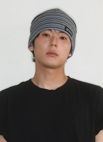 ASON MUL STRIPE BEANIE BLUE