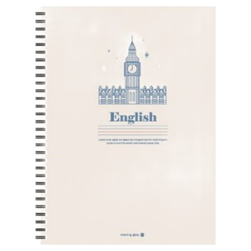 morning glory 450 精裝英文線圈筆記本 16開  顏色隨機  1本