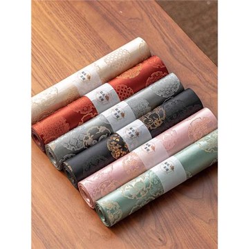 織錦緞提花茶席中式禪意防水桌布簡約高端國風長款雙面桌旗干泡席