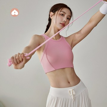 YOYOPEACH 防震運動內衣女  一體杯透氣外穿跑步美背 瑜伽服背心健身 文胸套裝 重訓 瑜伽服背心女
